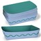Big Dot of Happiness Blue and Teal Wavy Paper Food Trays, Disposable Food Boats Retro Birthday Party, Double-Sided Meal Holders - Set of 12